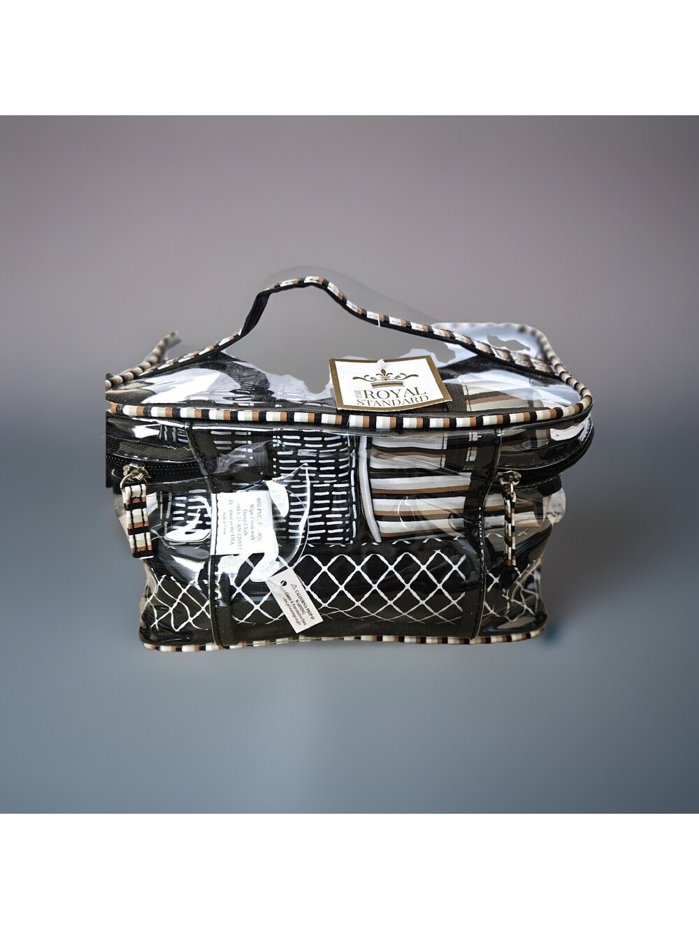 NEW The Royal Standard 4 Pc Cosmetic Travel Bag Set Clear TSA Makeup
